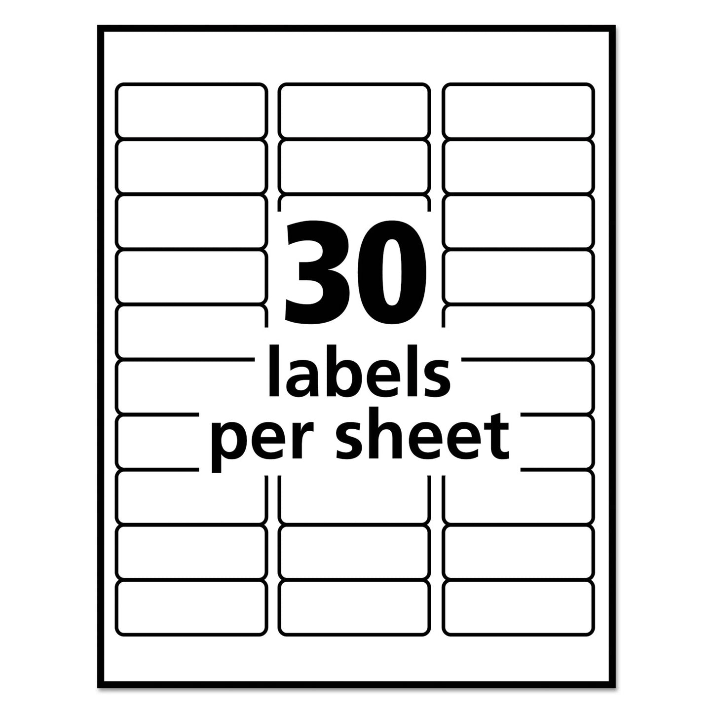 Avery EcoFriendly Mailing Labels, Inkjet/Laser Printers, 1 x 2.63, White, 30/Sheet, 100 Sheets/Pack (48460)