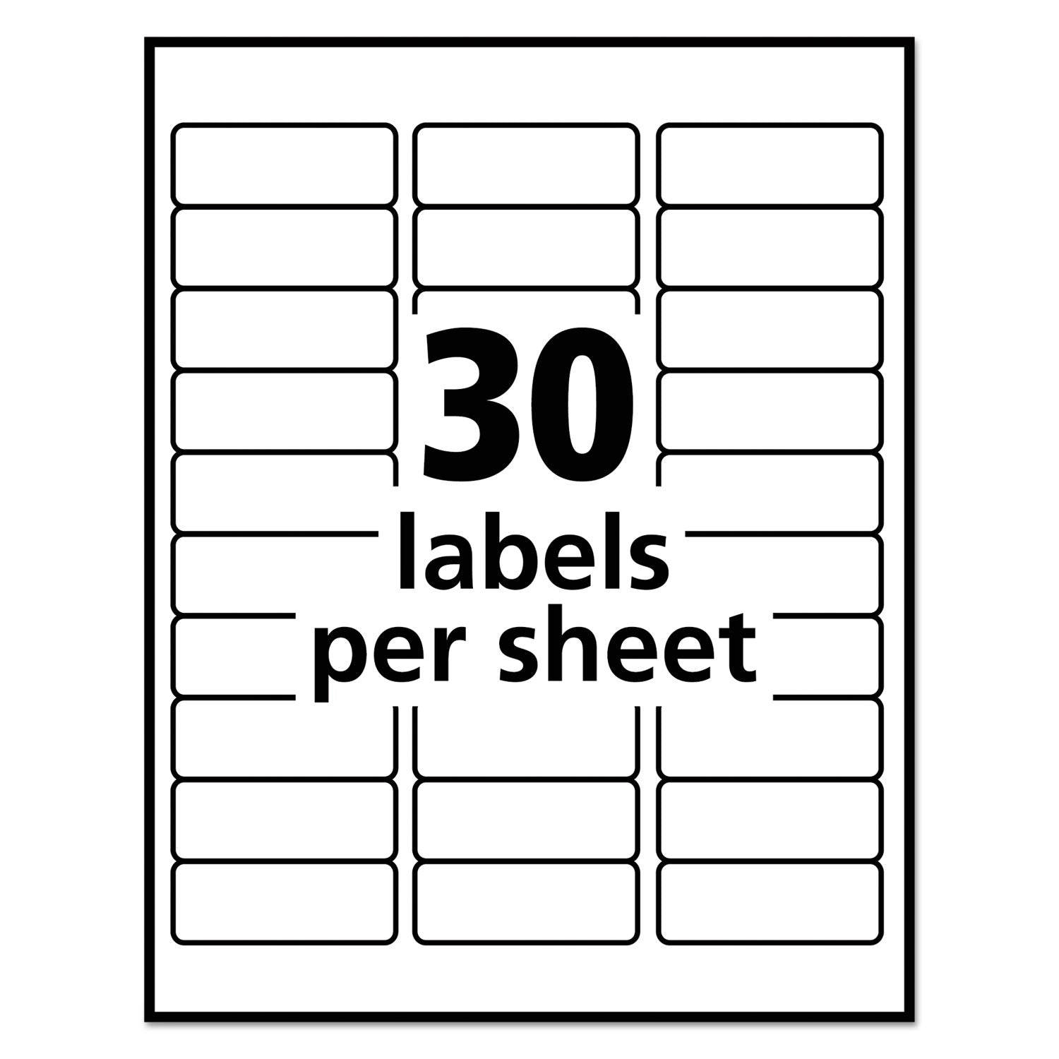 Avery EcoFriendly Mailing Labels, Inkjet/Laser Printers, 1 x 2.63, White, 30/Sheet, 100 Sheets/Pack (48460)