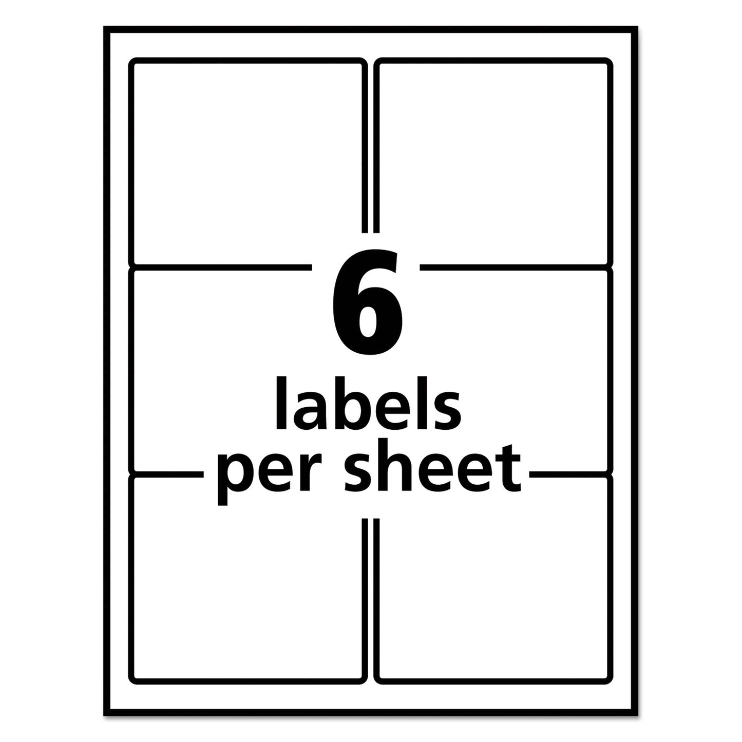 Avery EcoFriendly Mailing Labels, Inkjet/Laser Printers, 3.33 x 4, White, 6/Sheet, 100 Sheets/Pack (48464)