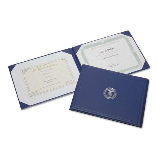 AbilityOne 7510001153250, SKILCRAFT Award Certificate Binder, 8.5 x 11, Air Force Seal, Blue/Silver