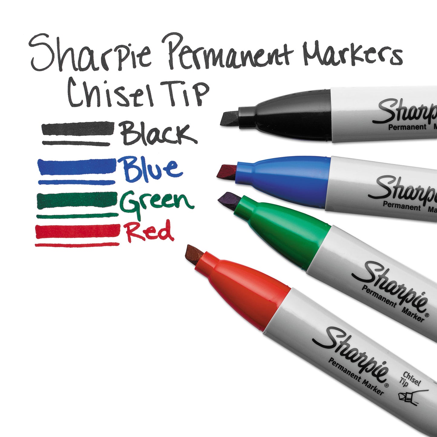 Sharpie Chisel Tip Permanent Marker, Medium Chisel Tip, Blue, Dozen (38203)
