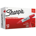 Sharpie Chisel Tip Permanent Marker, Medium Chisel Tip, Red, Dozen (38202)