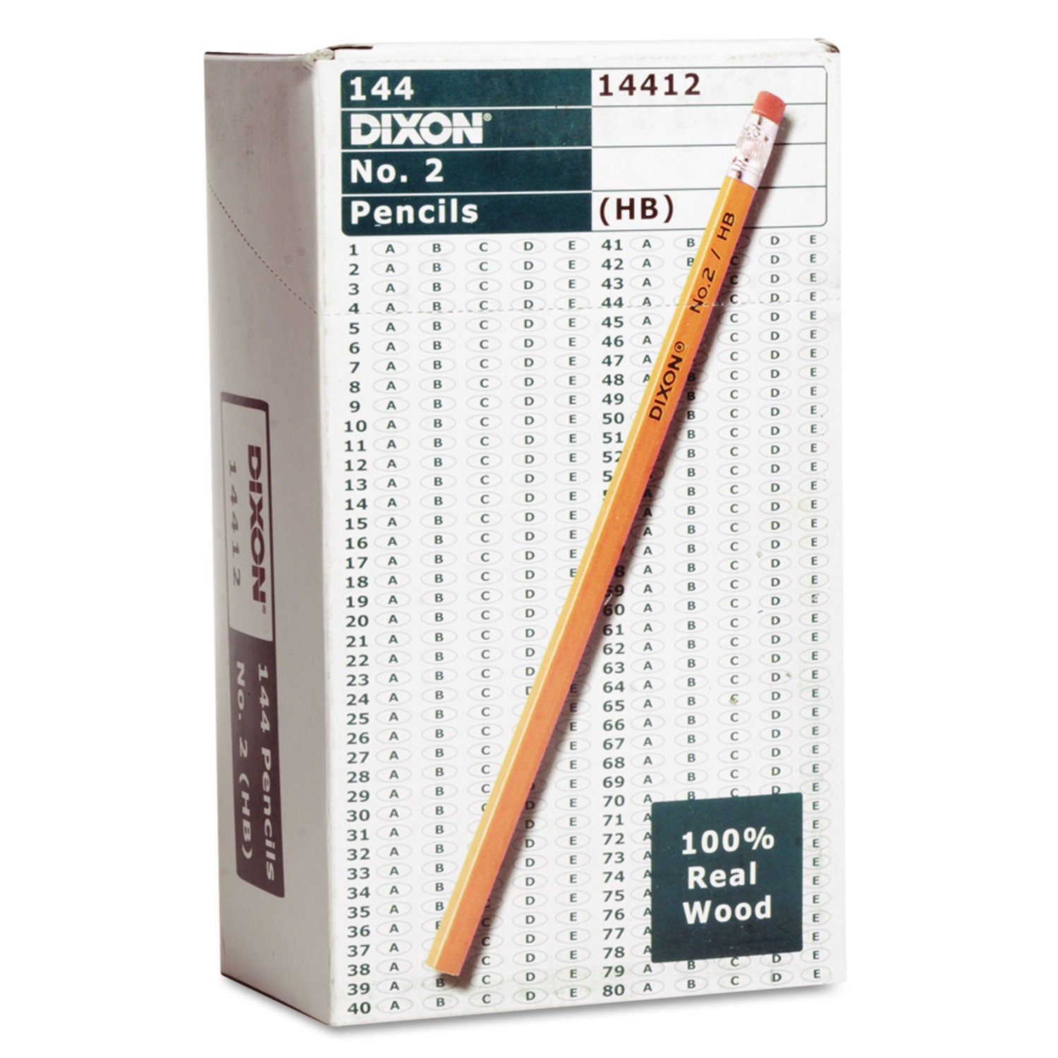 Dixon No. 2 Pencil Value Pack, HB (#2), Black Lead, Yellow Barrel, 144/Box (14412)