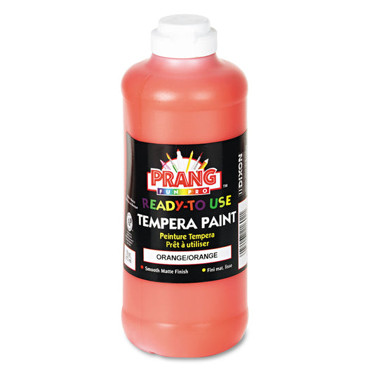 Prang Ready-to-Use Tempera Paint, Orange, 16 oz Dispenser-Cap Bottle (21602)