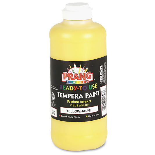 Prang Ready-to-Use Tempera Paint, Yellow, 16 oz Dispenser-Cap Bottle (21603)