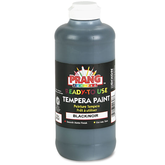 Prang Ready-to-Use Tempera Paint, Black, 16 oz Dispenser-Cap Bottle (21608)