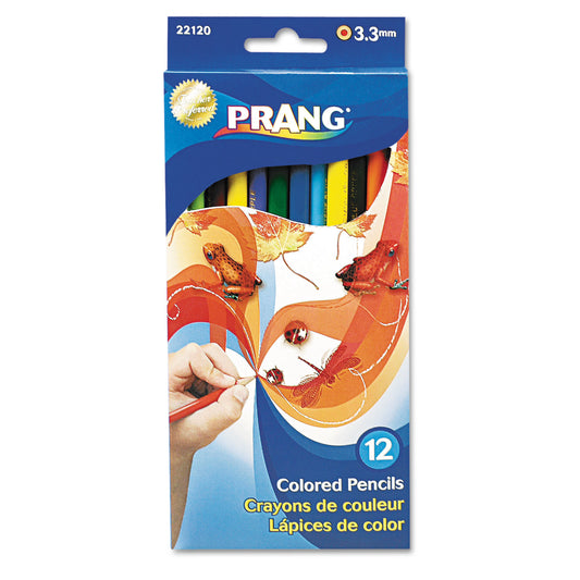 Prang Colored Pencil Sets, 3.3 mm, 2B, Assorted Lead and Barrel Colors, Dozen (22120)