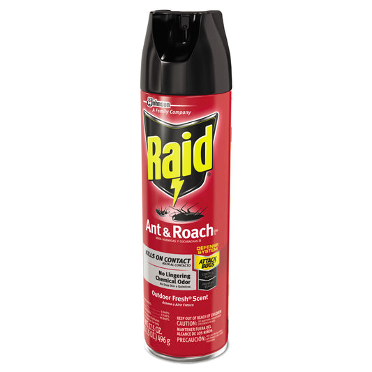 Raid Ant and Roach Killer, 17.5 oz Aerosol Spray, Outdoor Fresh (351104EA)