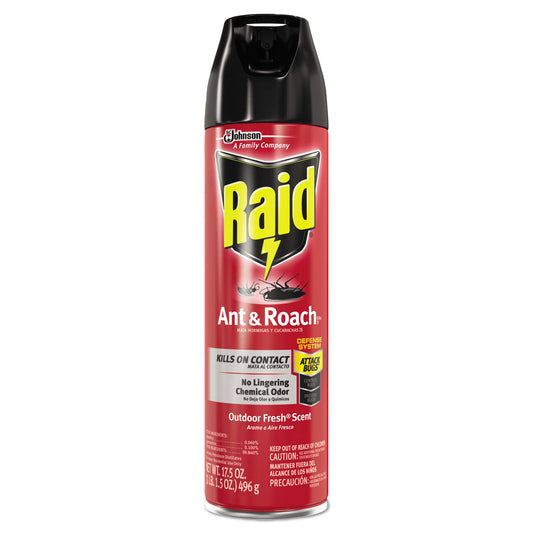 Raid Ant and Roach Killer, 17.5 oz Aerosol Spray, Outdoor Fresh (351104EA)