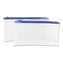 Universal Zippered Wallets/Cases, Transparent Plastic, 11 x 6, Clear/Blue, 2/Pack (69025)