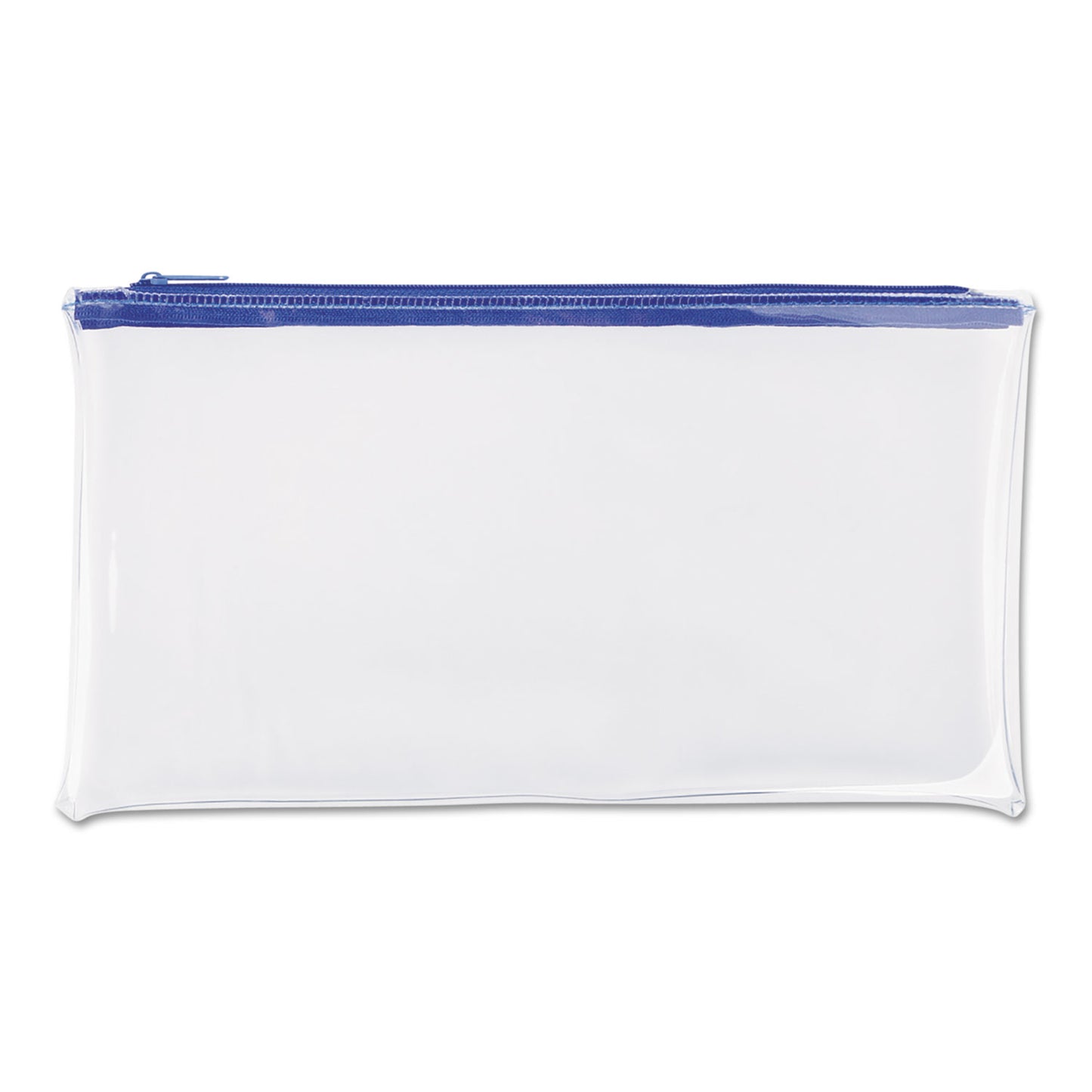 Universal Zippered Wallets/Cases, Transparent Plastic, 11 x 6, Clear/Blue, 2/Pack (69025)