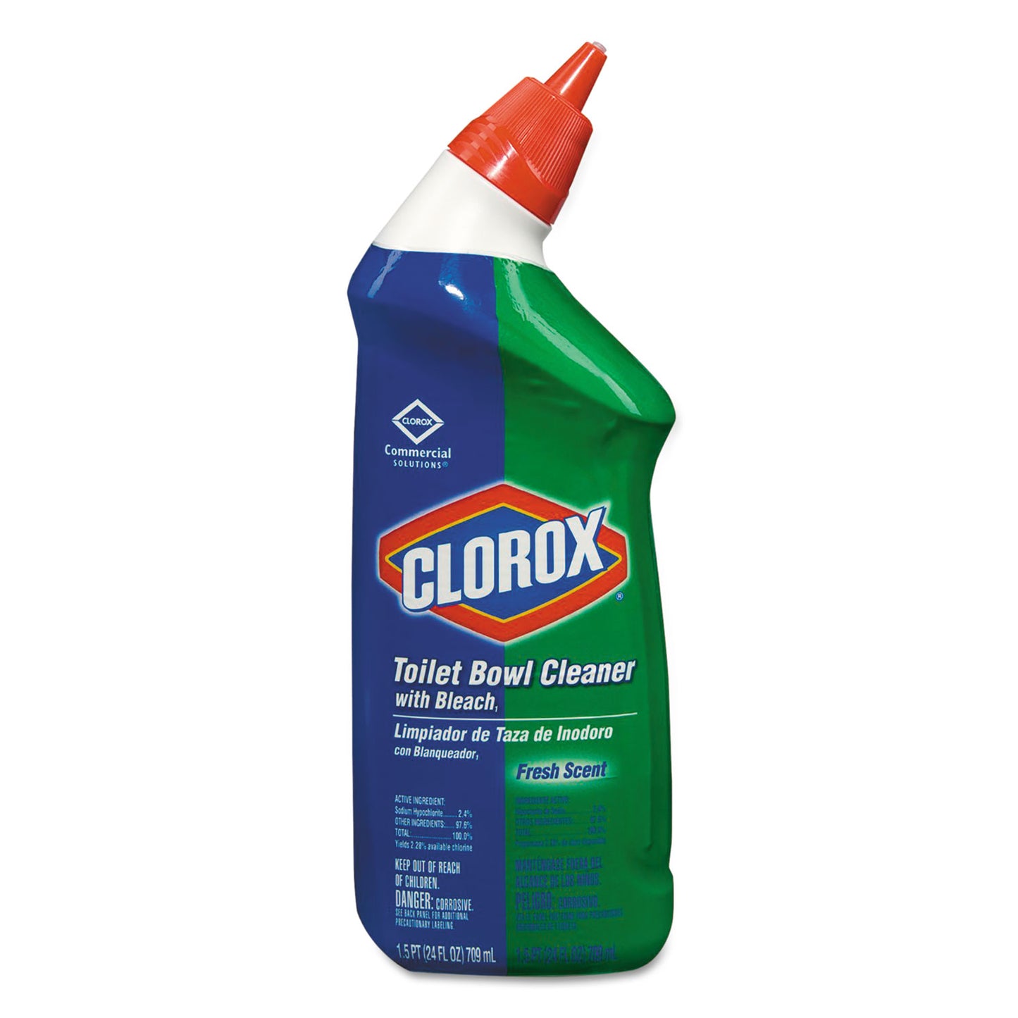 Clorox Toilet Bowl Cleaner with Bleach, Fresh Scent, 24oz Bottle (00031EA) - 2 Pack