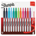Sharpie Retractable Permanent Marker, Fine Bullet Tip, Assorted Colors, 12/Set (32707)
