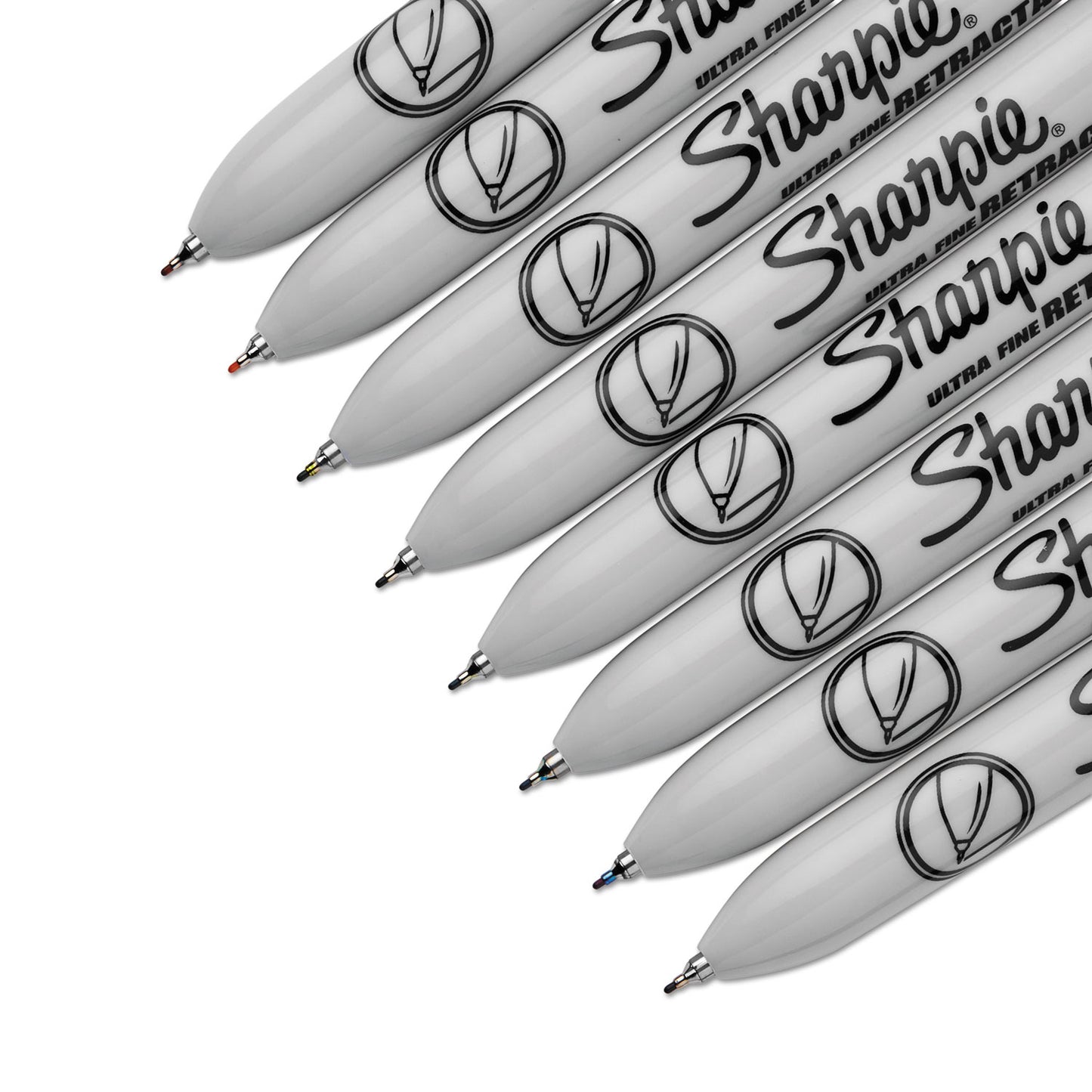 Sharpie Retractable Permanent Marker, Extra-Fine Needle Tip, Assorted Colors, 8/Set (1742025)
