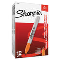 Sharpie Fine Tip Permanent Marker, Fine Bullet Tip, Orange, Dozen (30006)