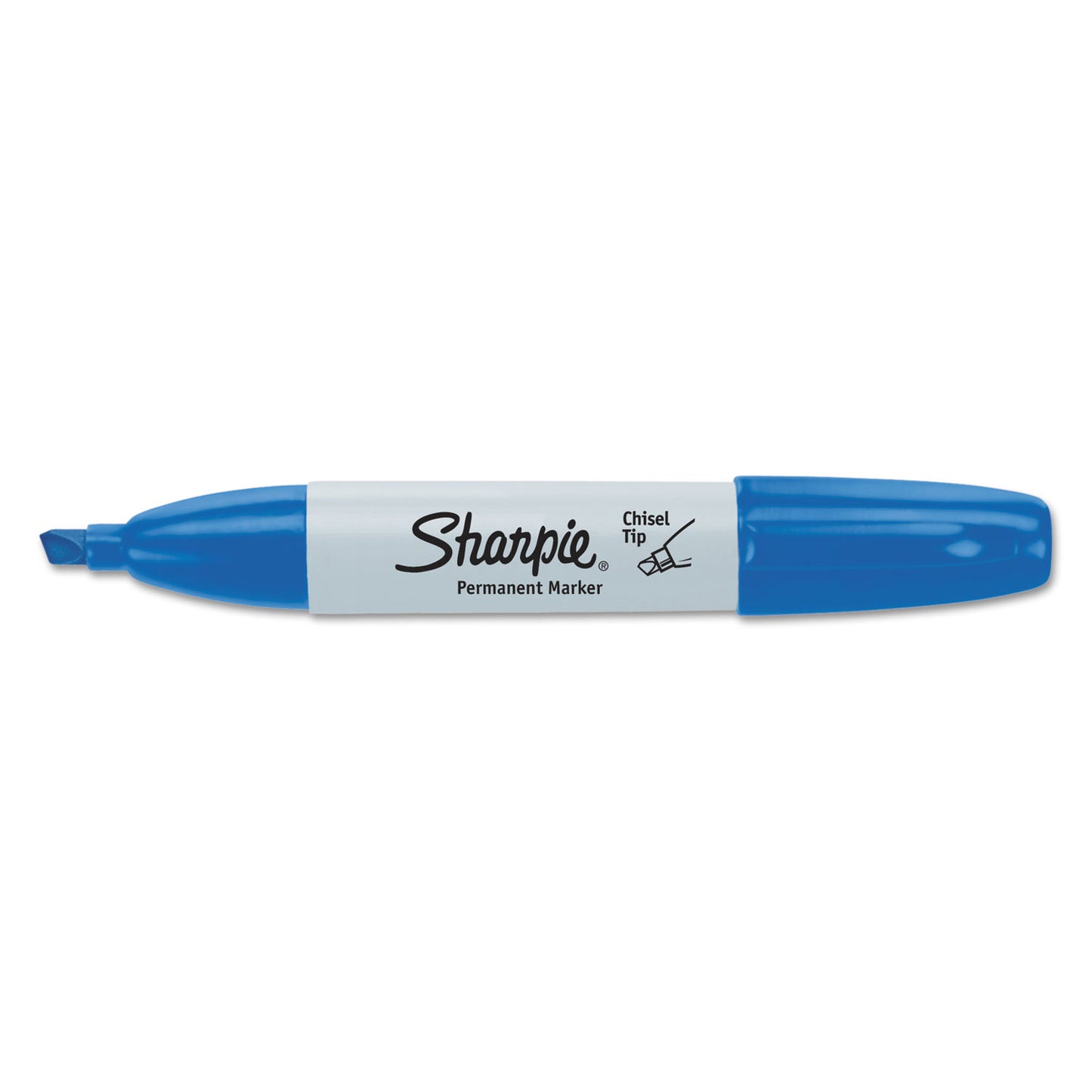 Sharpie Chisel Tip Permanent Marker, Medium Chisel Tip, Blue, Dozen (38203)