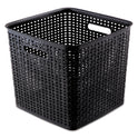 Advantus Plastic Weave Bin, Extra Large, 12.5" x 12.5" x 11.13", Black, 2/Pack (40376)