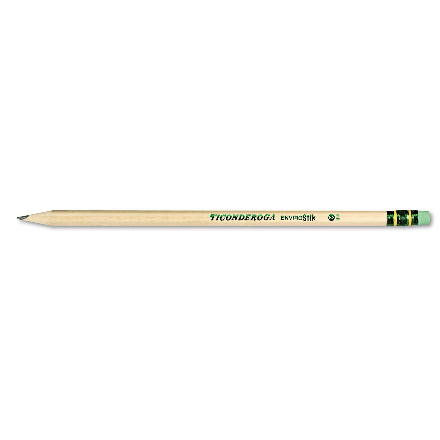 Ticonderoga EnviroStiks Pencil, HB (#2), Black Lead, Natural Woodgrain Barrel, Dozen (96212)