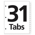 Office Essentials Table 'n Tabs Dividers, 31-Tab, 1 to 31, 11 x 8.5, White, White Tabs, 1 Set (11680)