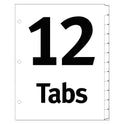 Office Essentials Table 'n Tabs Dividers, 12-Tab, Jan. to Dec., 11 x 8.5, White, Assorted Tabs, 1 Set (11679)