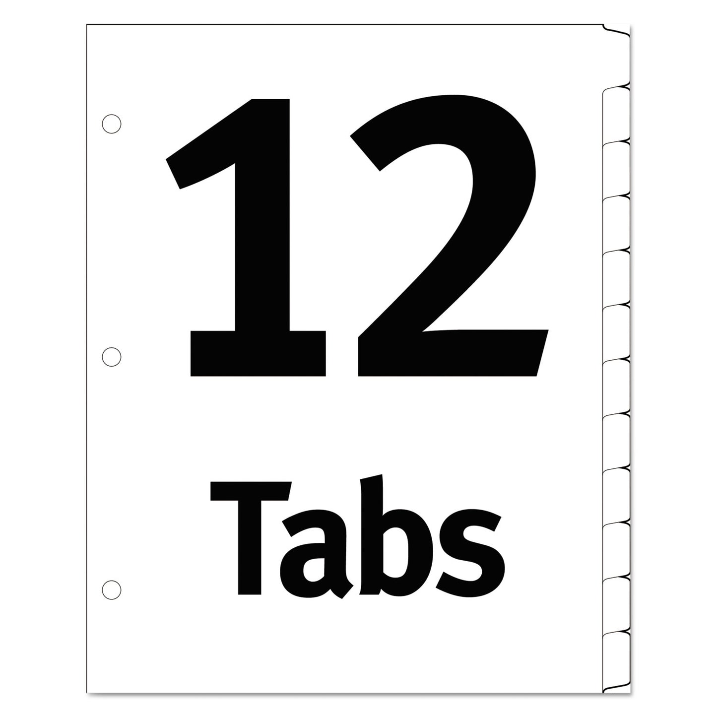 Office Essentials Table 'n Tabs Dividers, 12-Tab, Jan. to Dec., 11 x 8.5, White, Assorted Tabs, 1 Set (11679)