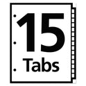 Office Essentials Table 'n Tabs Dividers, 15-Tab, 1 to 15, 11 x 8.5, White, White Tabs, 1 Set (11674)