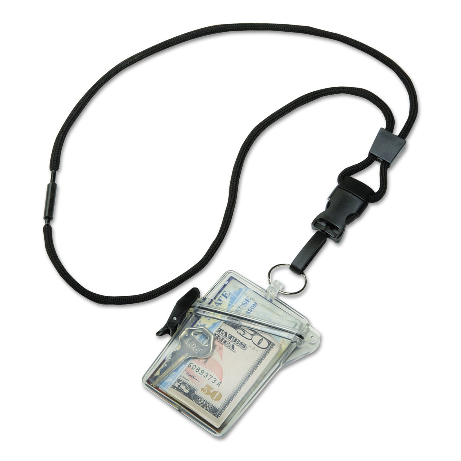 AbilityOne 8455016259782, SKILCRAFT Waterproof Multiple ID Holder with Lanyard, Clear, Dozen