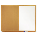 Quartet Bulletin/Dry-Erase Board, Melamine/Cork, 36 x 24, Brown/White Surface, Oak Finish Frame (S553)