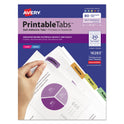 Avery Printable Plastic Tabs with Repositionable Adhesive, 1/5-Cut, Assorted Colors, 1.75" Wide, 80/Pack (16283)