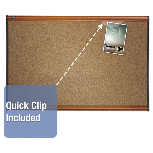 Quartet Prestige Colored Cork Bulletin Board, 36 x 24, Brown Surface, Light Cherry Fiberboard/Plastic Frame (B243LC)