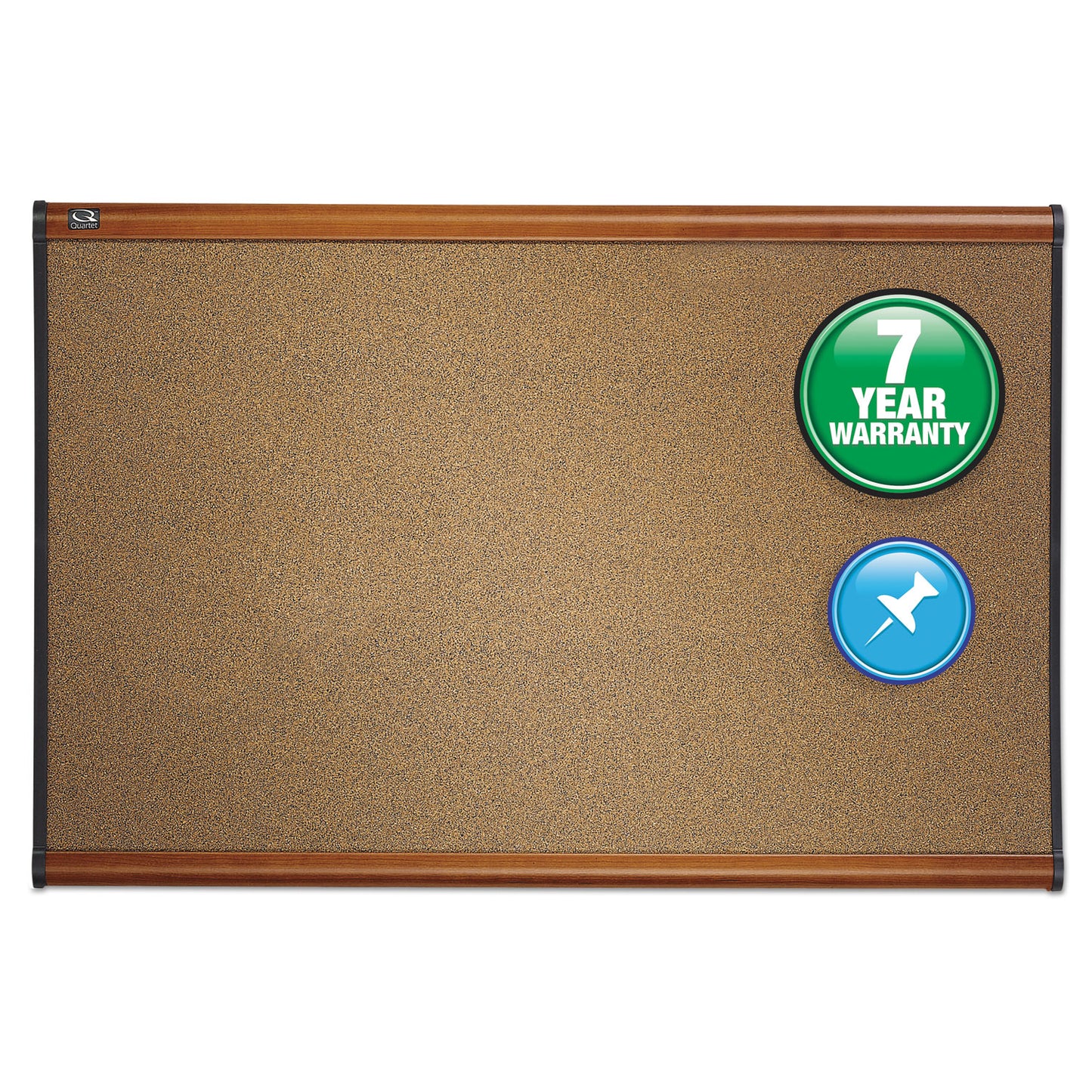 Quartet Prestige Colored Cork Bulletin Board, 36 x 24, Brown Surface, Light Cherry Fiberboard/Plastic Frame (B243LC)