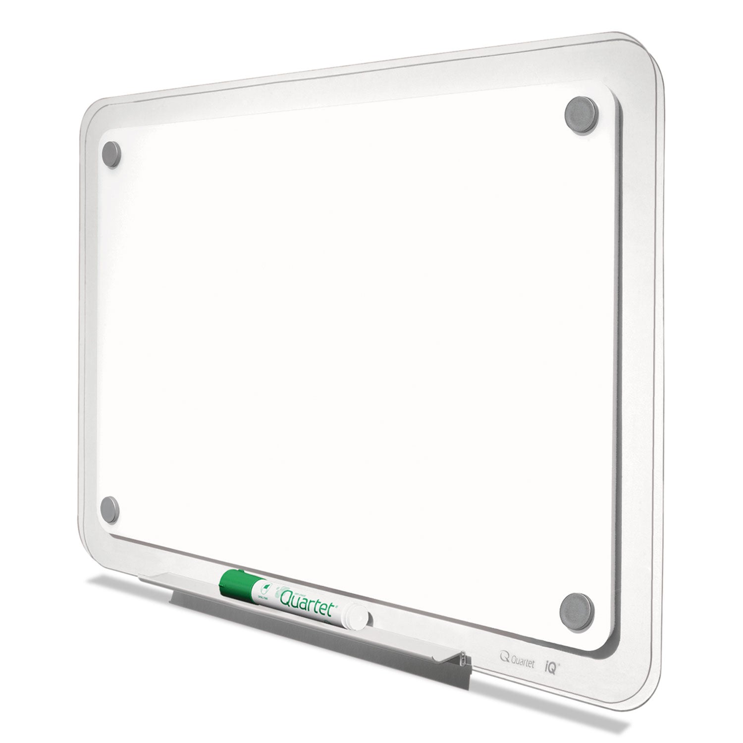 Quartet iQ Total Erase Translucent-Edge Board, 11 x 7, White Surface, Clear Plastic Frame (TM1107)