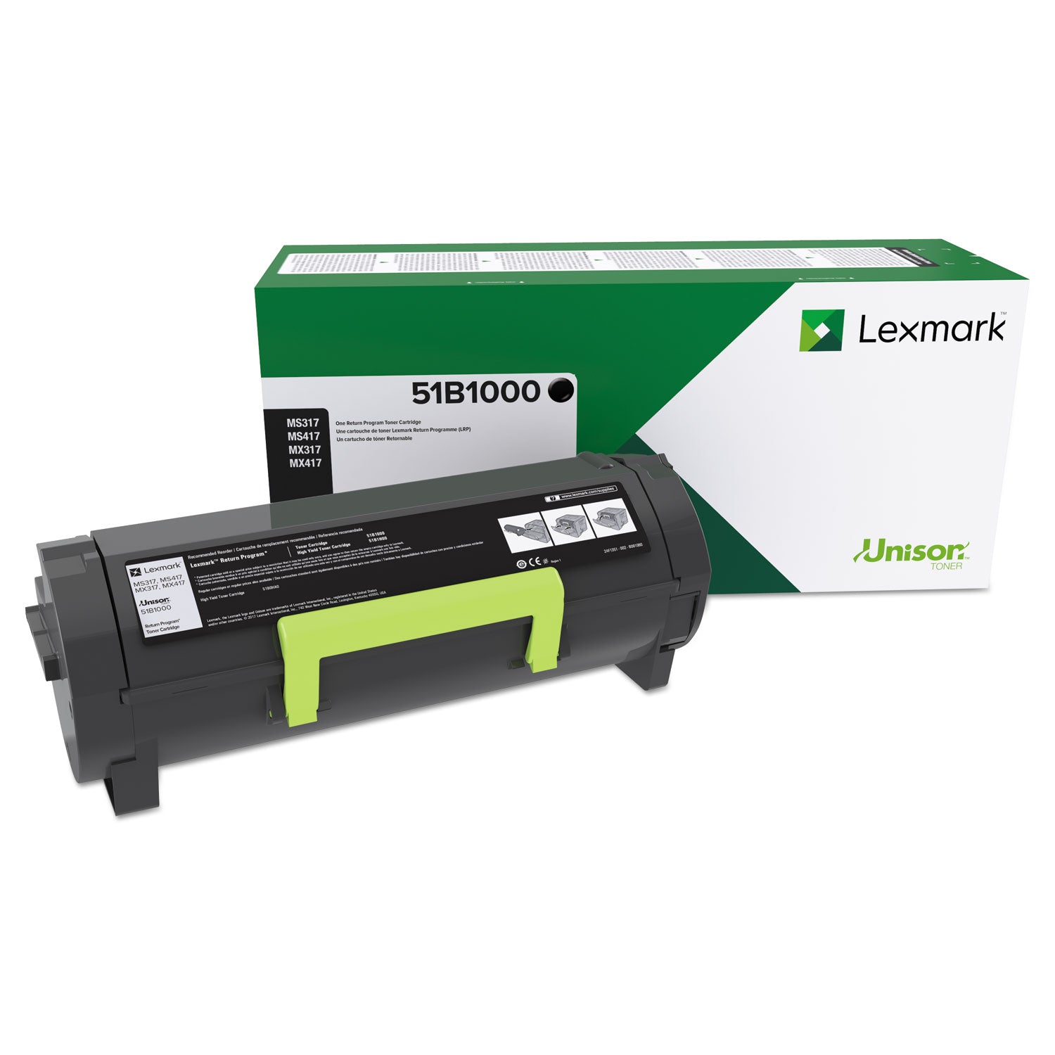 Lexmark 51B1000 Unison Toner, 2,500 Page-Yield, Black