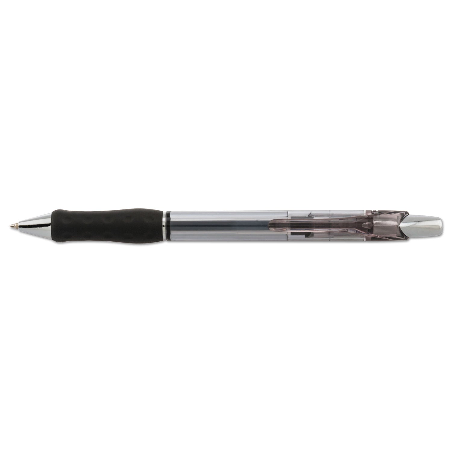 Pentel R.S.V.P. Super RT Ballpoint Pen, Retractable, Medium 0.7 mm, Black Ink, Clear/Black Barrel, Dozen (BX477A)