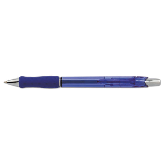 Pentel R.S.V.P. Super RT Ballpoint Pen, Retractable, Medium 0.7 mm, Blue Ink, Translucent Blue/Blue Barrel, Dozen (BX477C)