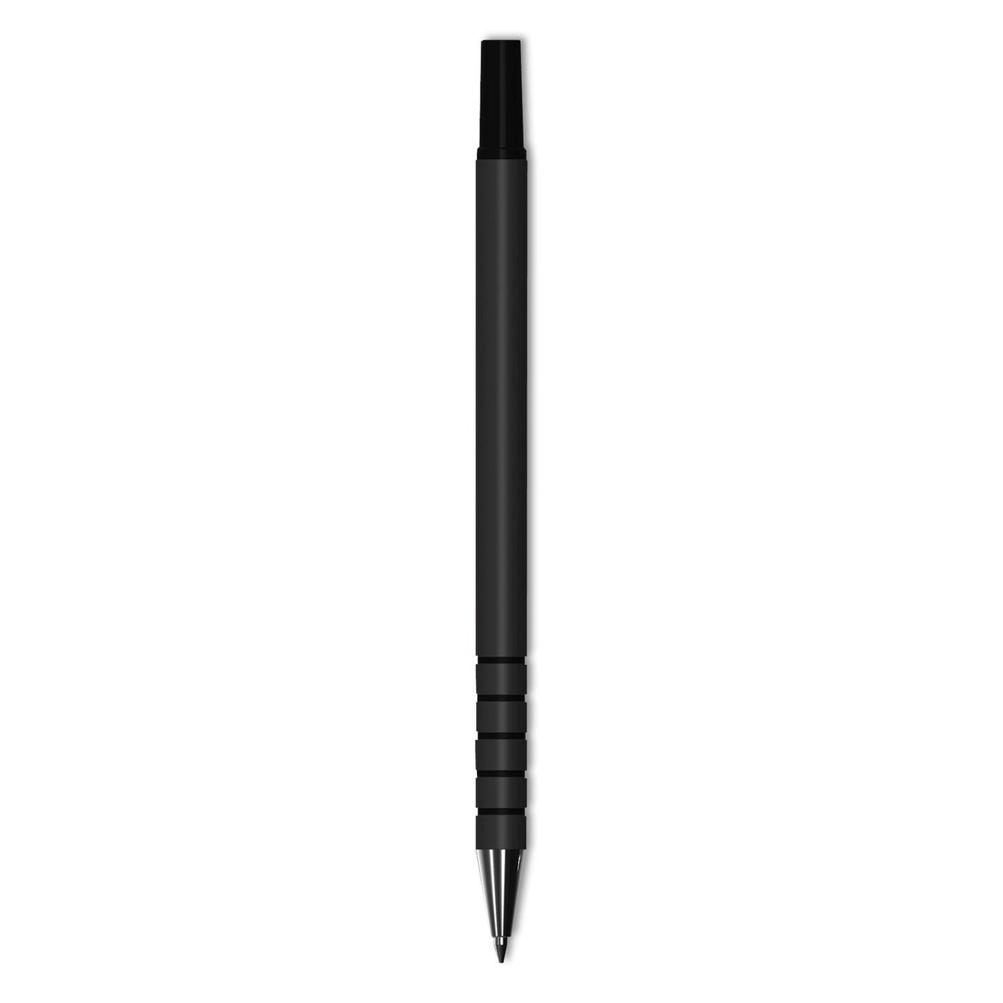 Universal Replacement Ballpoint Counter Pen, Medium 1 mm, Black Ink, Black Barrel, 6/Pack (15626)