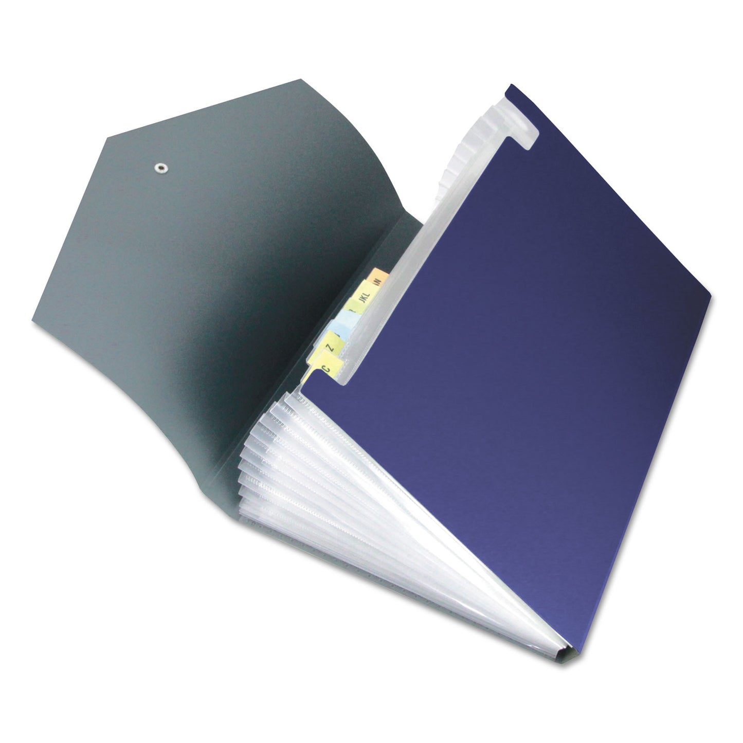 Universal Poly Expanding Files, 13 Sections, Cord/Hook Closure, 1/12-Cut Tabs, Letter Size, Metallic Blue/Steel Gray (20531)