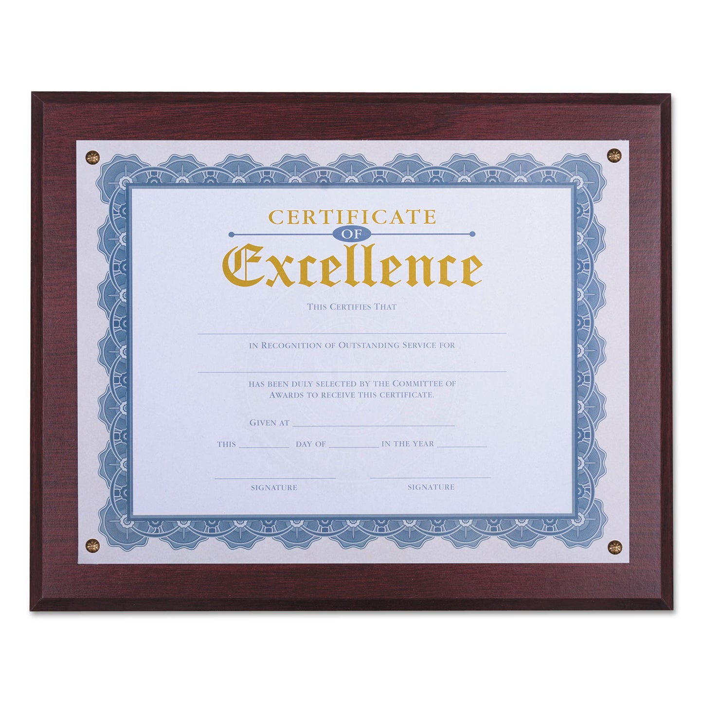 Universal Award Plaque, 13.3 x 11, Mahogany with Mahogany Border (76825)