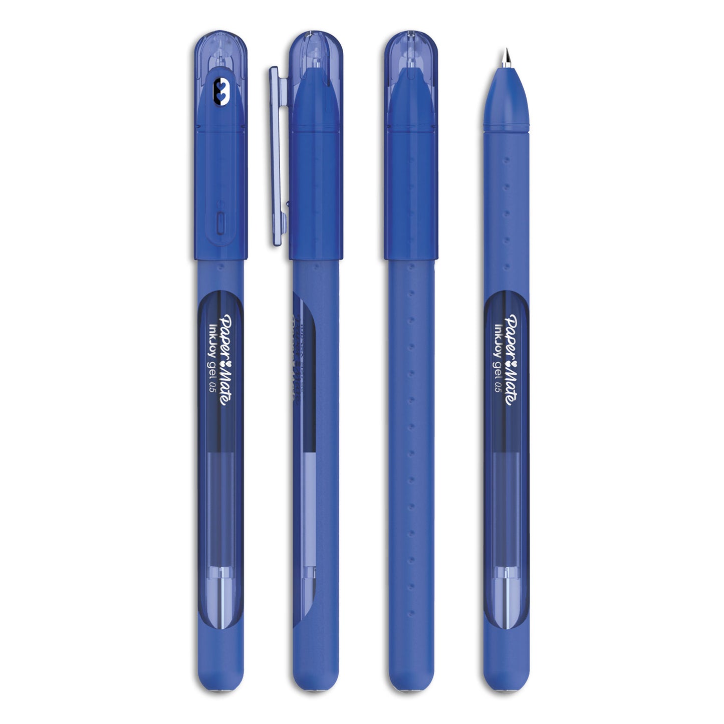 Paper Mate InkJoy Gel Pen, Stick, Medium 0.7 mm, Blue Ink, Translucent Blue Barrel, Dozen (2023006)