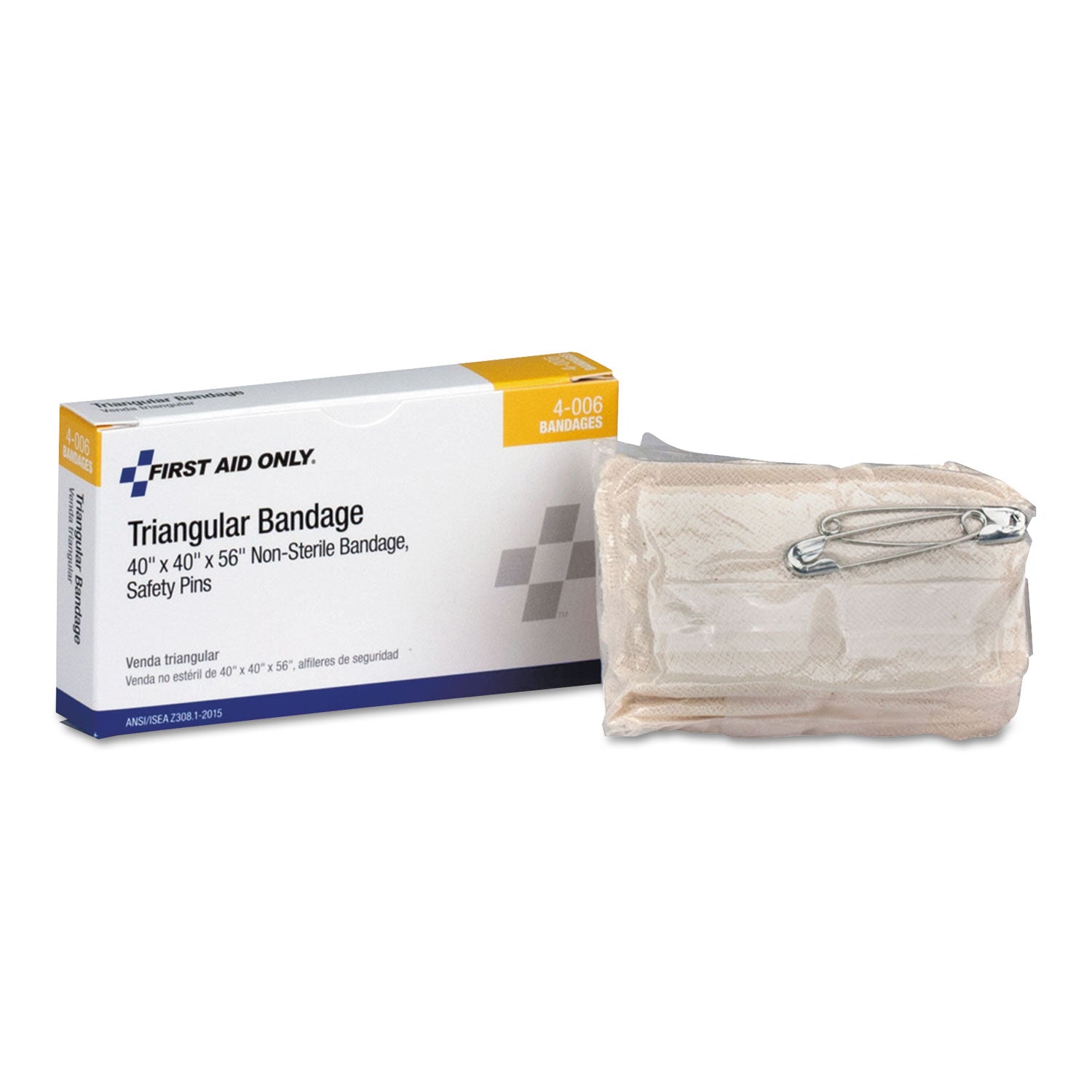 First Aid Only 24 Unit ANSI Class A+ Refill, 40" x 40" x 56" Muslin Triangular Bandage (4006)