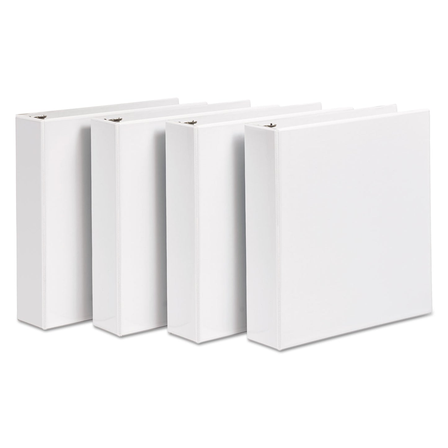 Avery Durable View Binder with DuraHinge and Slant Rings, 3 Rings, 3" Capacity, 11 x 8.5, White, 4/Pack (17030)