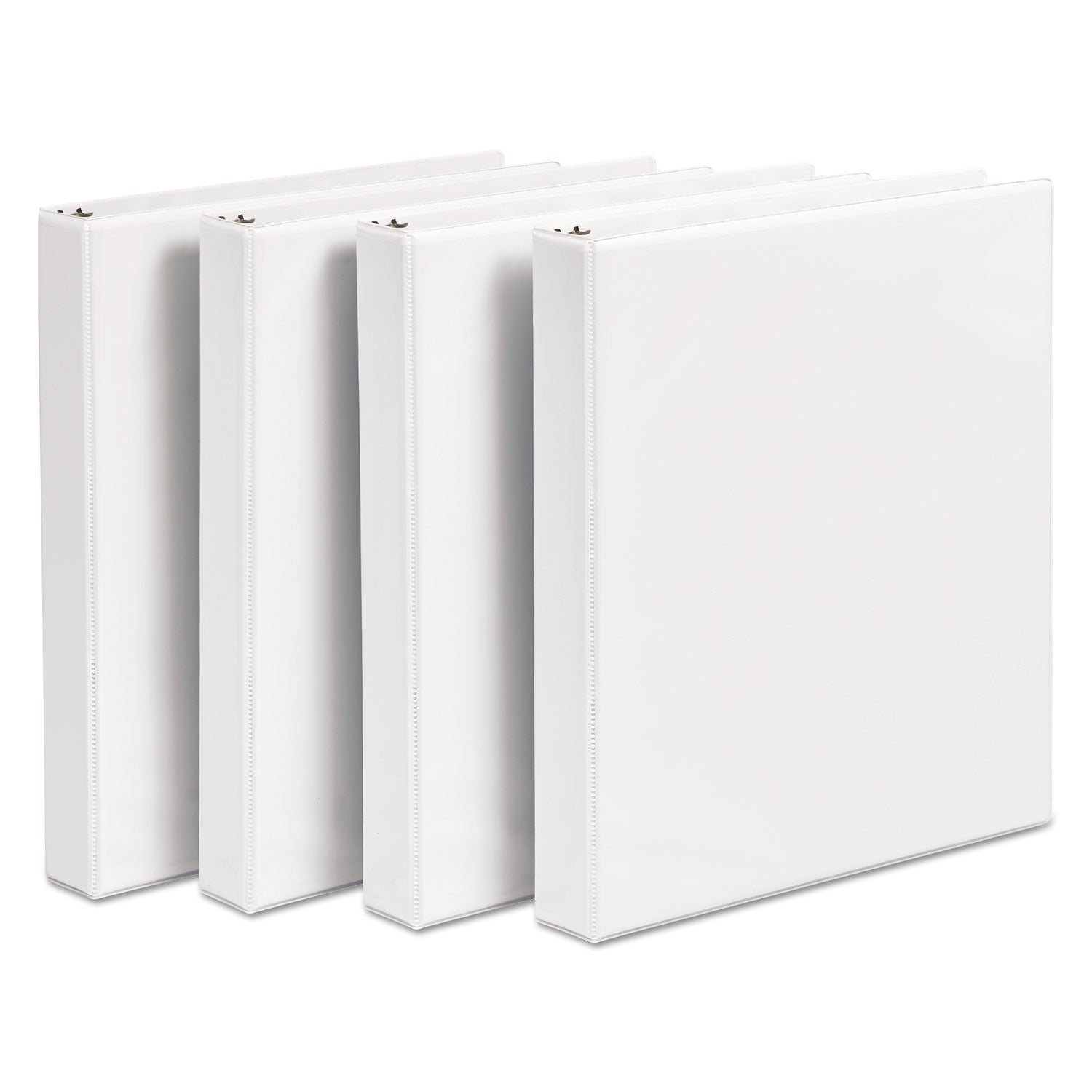 Avery Durable View Binder with DuraHinge and Slant Rings, 3 Rings, 1" Capacity, 11 x 8.5, White, 4/Pack (17575)