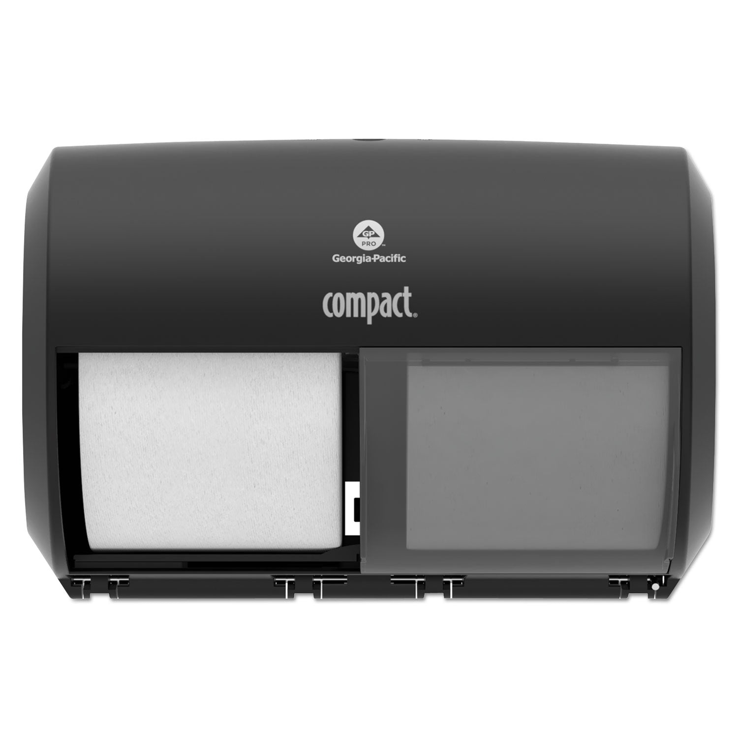 Georgia Pacific Professional Compact Coreless Side-by-Side 2-Roll Tissue Dispenser, 11.5 x 7.63 x 8, Black (56784A)