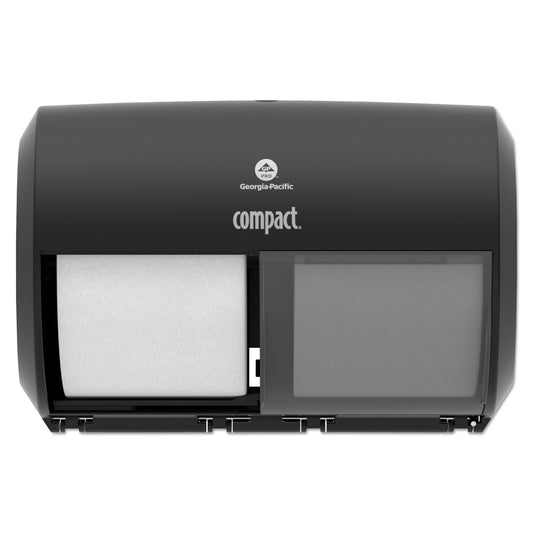 Georgia Pacific Professional Compact Coreless Side-by-Side 2-Roll Tissue Dispenser, 11.5 x 7.63 x 8, Black (56784A)