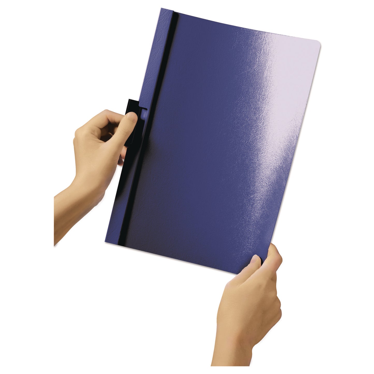 Durable DuraClip Report Cover with Clip Fastener, 8.5 x 11, Clear/Navy, 25/Box (221428)