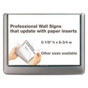 Durable Click Sign Holder For Interior Walls, 6.75 x 0.63 x 5.13, Gray (497737)