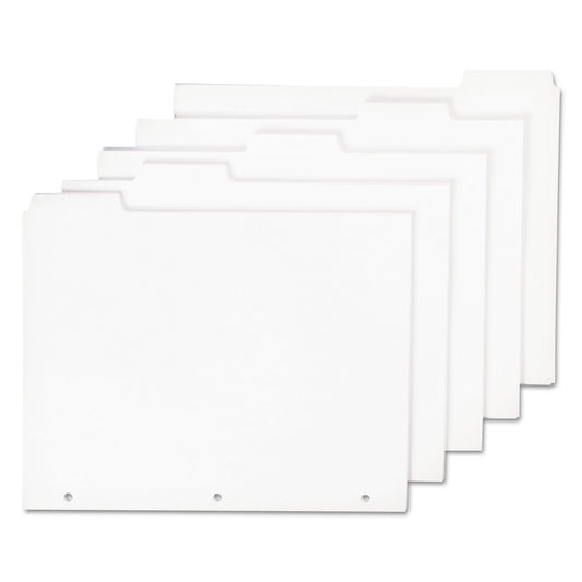 AbilityOne 7530009594441, SKILCRAFT Tabbed Index Sheet Sets, 5-Tab, 11 x 8.5, White, 20 Sets