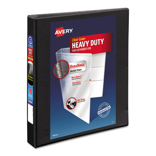 Avery Heavy-Duty Non Stick View Binder with DuraHinge and Slant Rings, 3 Rings, 1" Capacity, 11 x 8.5, Black, (5300) (05300)