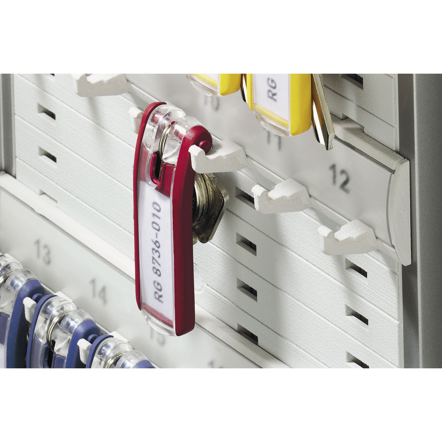 Durable Locking Key Cabinet, 72-Key, Brushed Aluminum, Silver, 11.75 x 4.63 x 15.75 (196723)