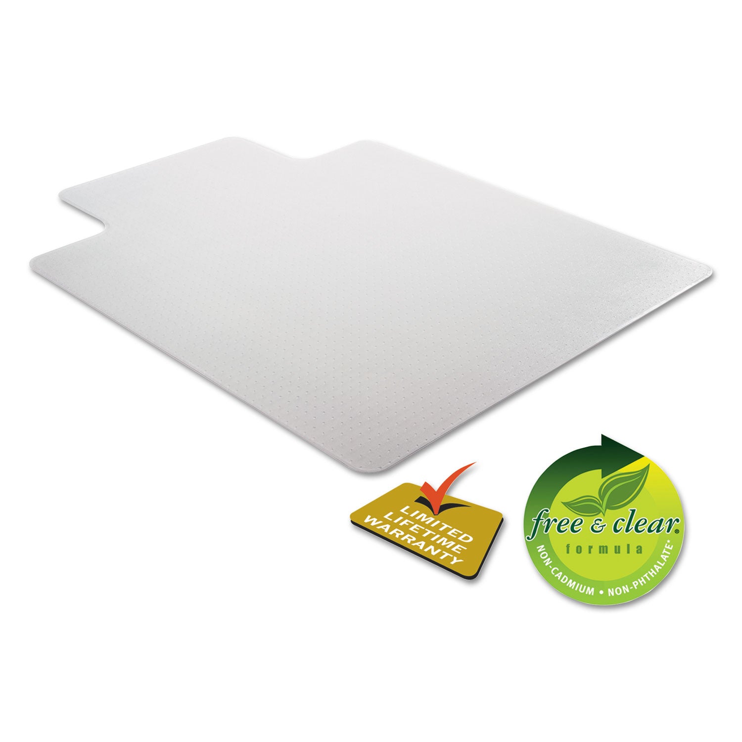 Alera Occasional Use Studded Chair Mat for Flat Pile Carpet, 36 x 48, Lipped, Clear (MAT3648CFPL)